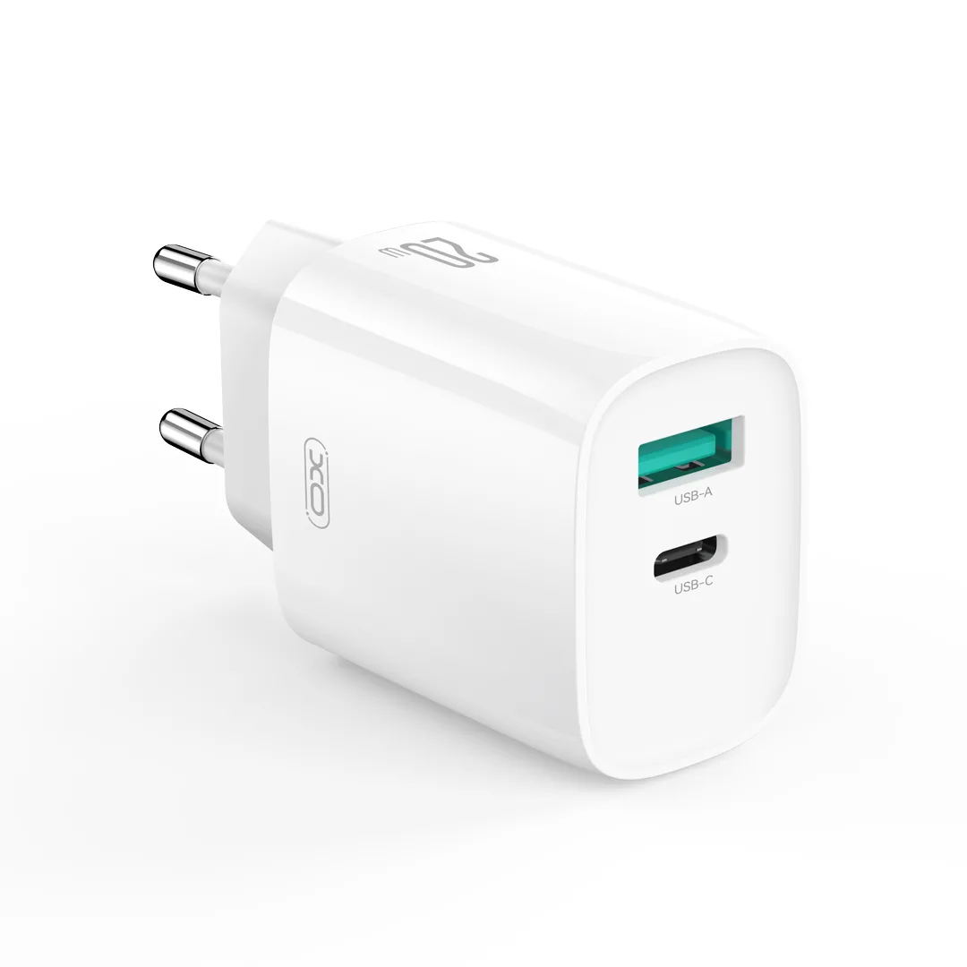 XO wall charger CE29 PD 20W 1x USB-C 1x USB white