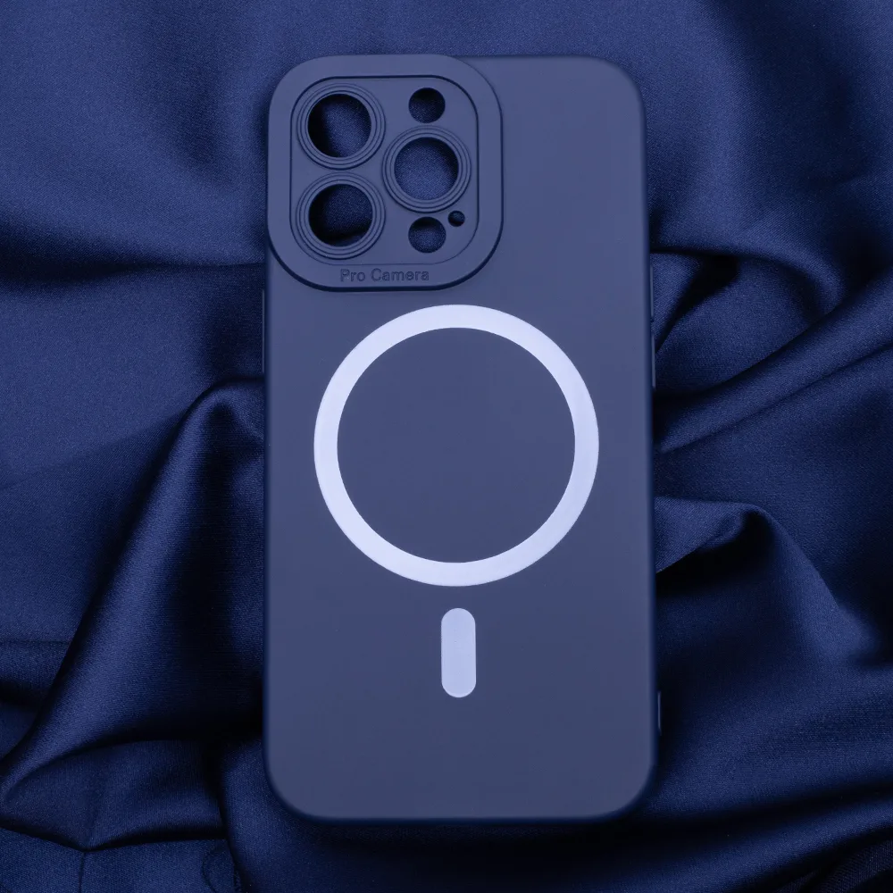 Silicon Mag-fodral för iPhone 15 Pro 6,1″ mörkblått