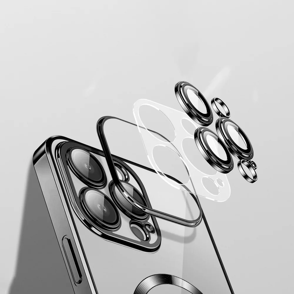 Vmax Electroplating Mag TPU-fodral för iPhone 16 Plus 6,7″ svart