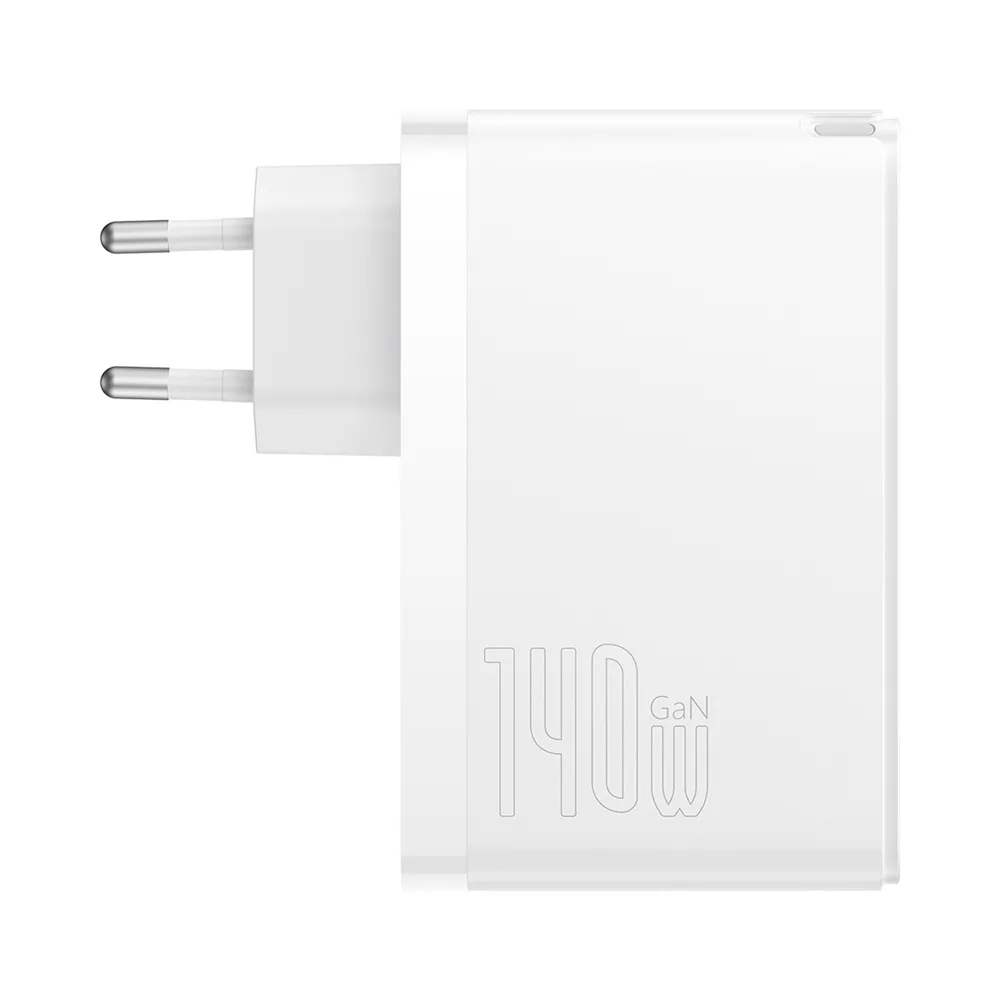 Baseus wall charger GaN5 Pro PD 140W 2x USB-C 1x USB white + USB-C – USB-C 240W cable