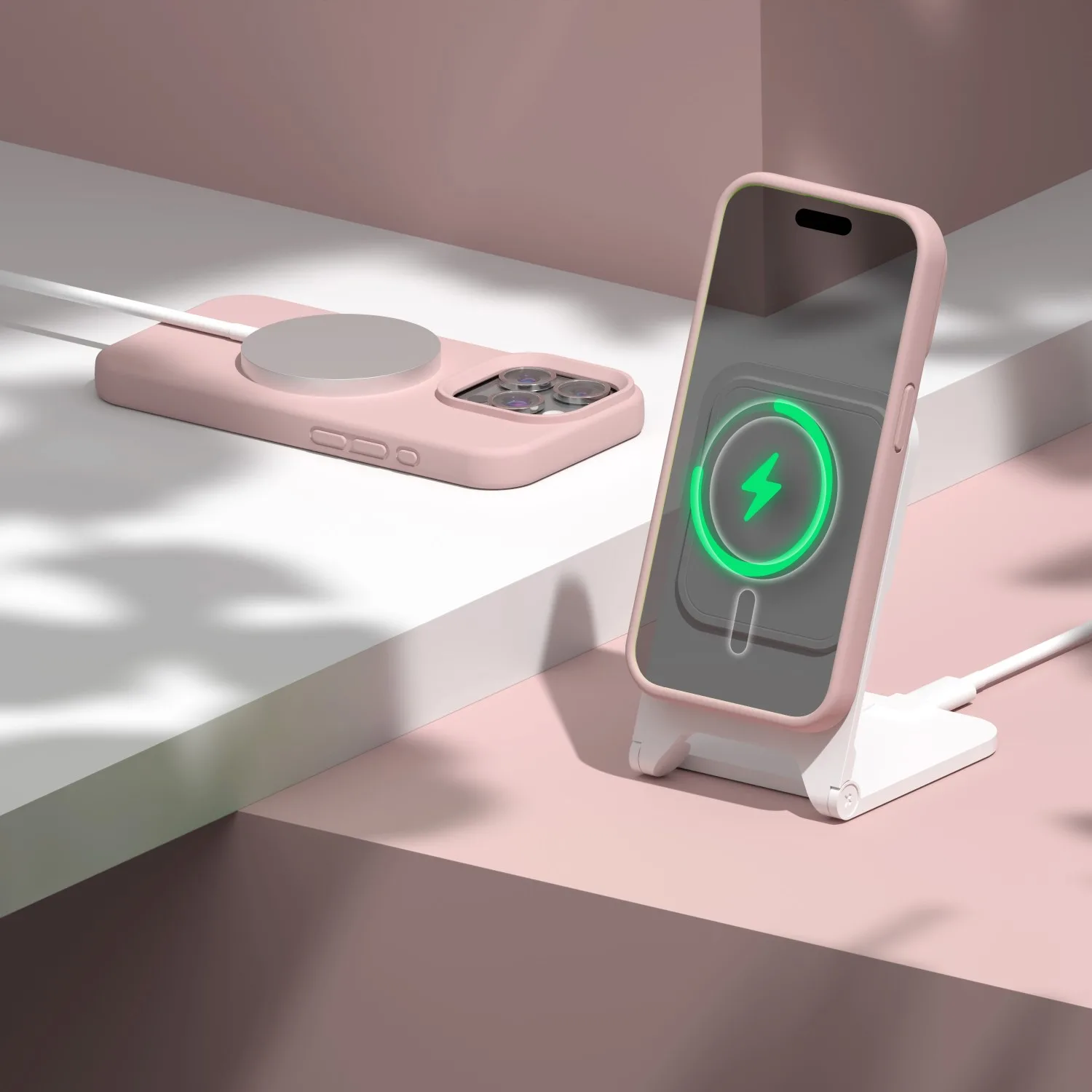 Etteri Silicone Mag-fodral för iPhone 12 / 12 Pro 6,1″ ljusrosa