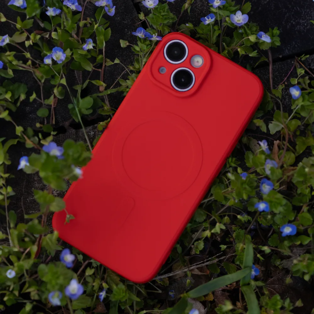 Enkel Color Mag-fodral för iPhone 16 Plus 6,7″ i rött