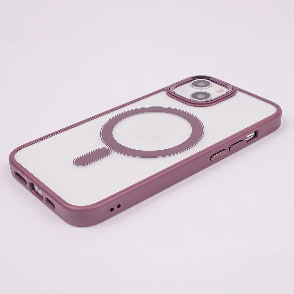 Satin Clear Mag-fodral för iPhone 14 6,1″ lila