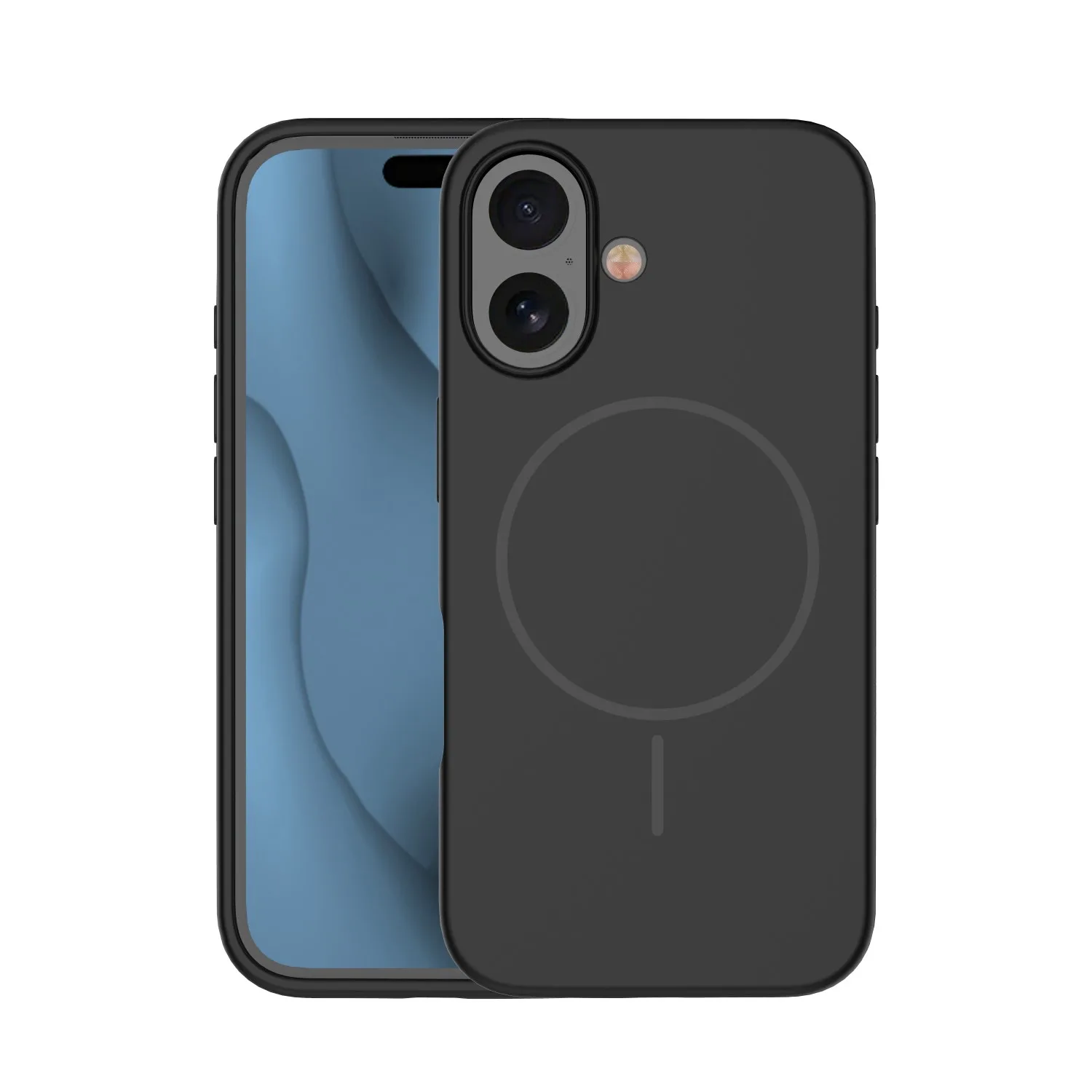 Tunt silikonfodral i svart för iPhone 16 (6,1 tum)