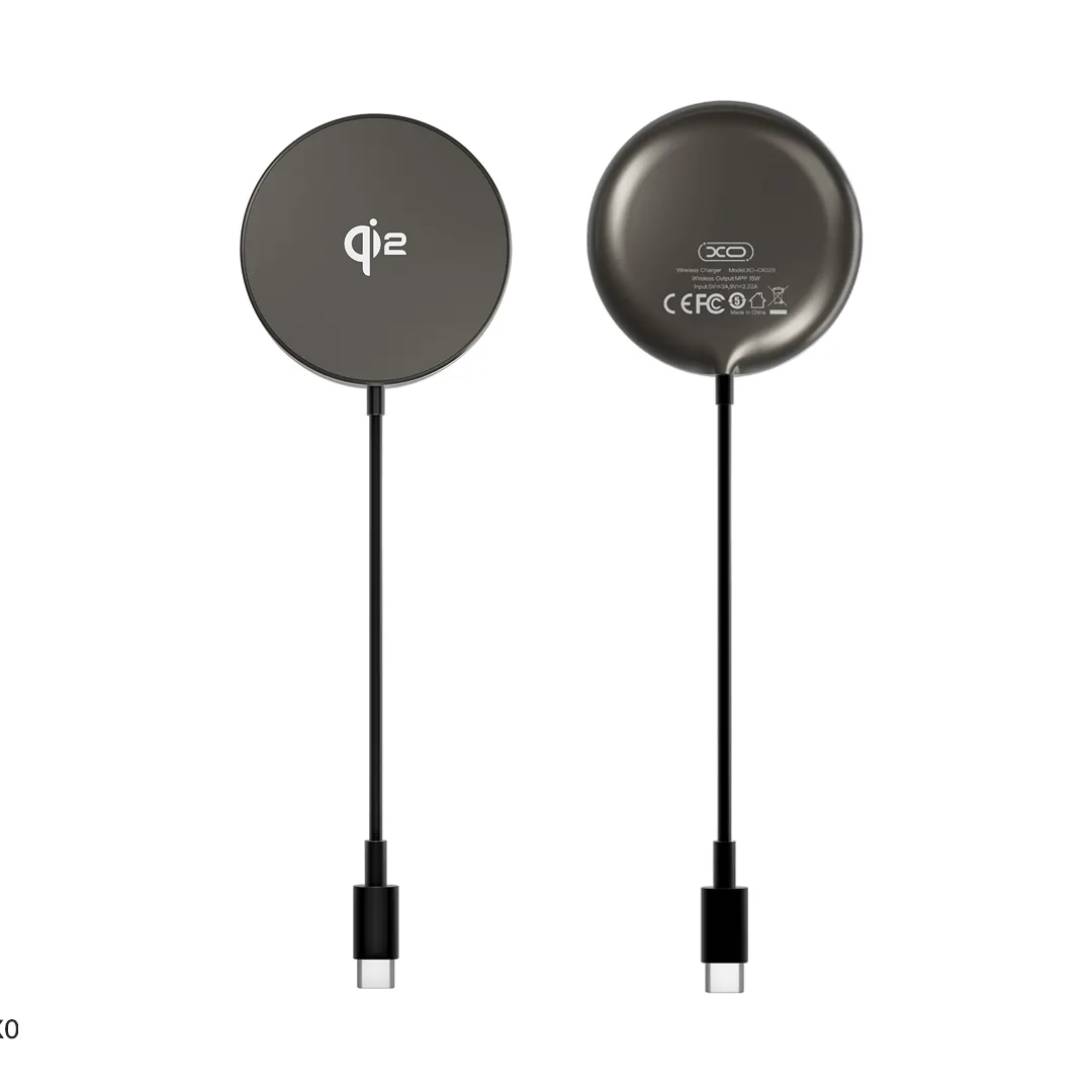 XO trådlös induktiv laddare QI2 CX029 magnetisk svart