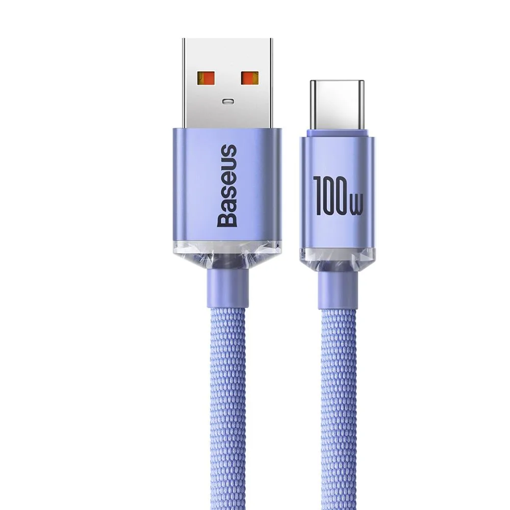 Baseus cable Crystal Shine USB – USB-C 1,2 m 100W purple
