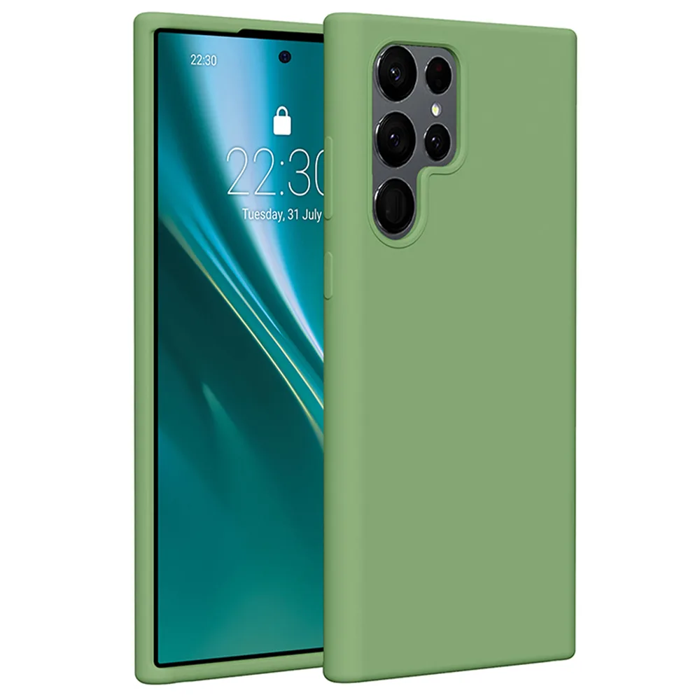 Etteri Silicone-fodral för Samsung Galaxy S22 Ultra i ljusgrönt