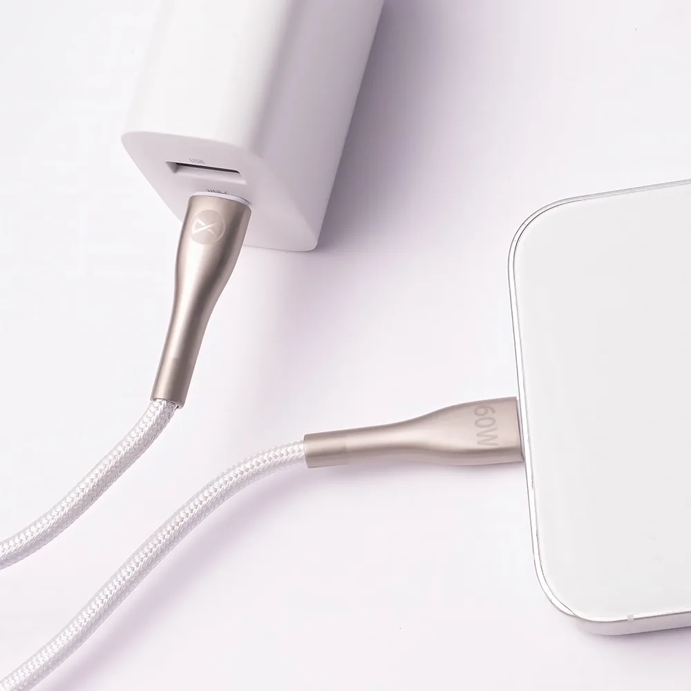 Forever Sleek cable USB-C – USB-C 1,0 m 60W white