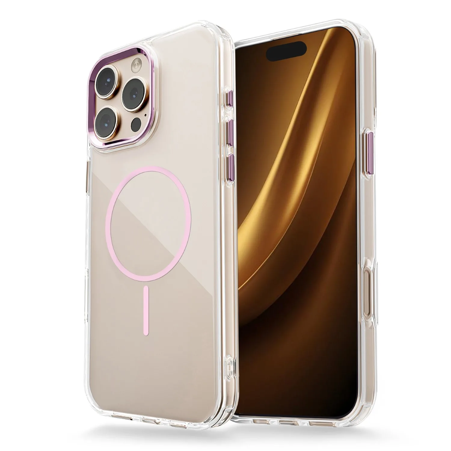 Clear Thin Mag case for iPhone 17 6,3" pink
