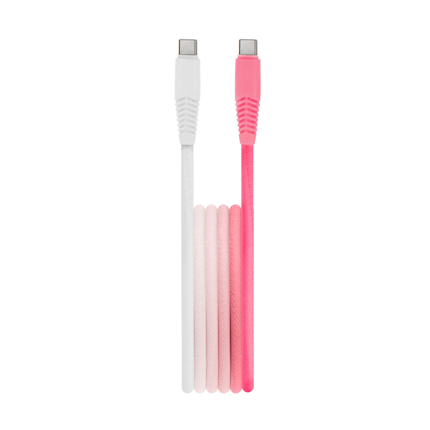 Setty sladd USB-C – USB-C 1,5 m 3A KGC-C-1.5320 vit-rosa gradient