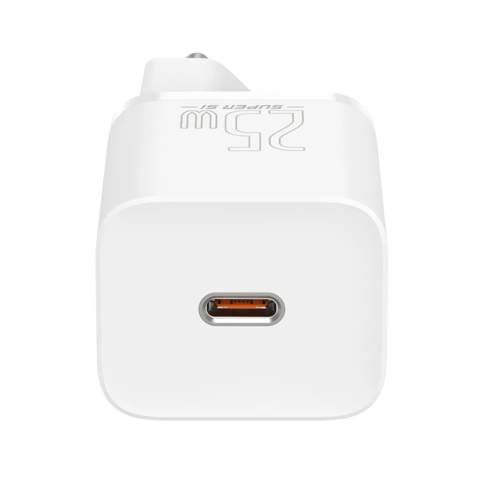 Baseus väggladdare Super Si PD 25W 1x USB-C vit + USB-C – USB-C-kabel
