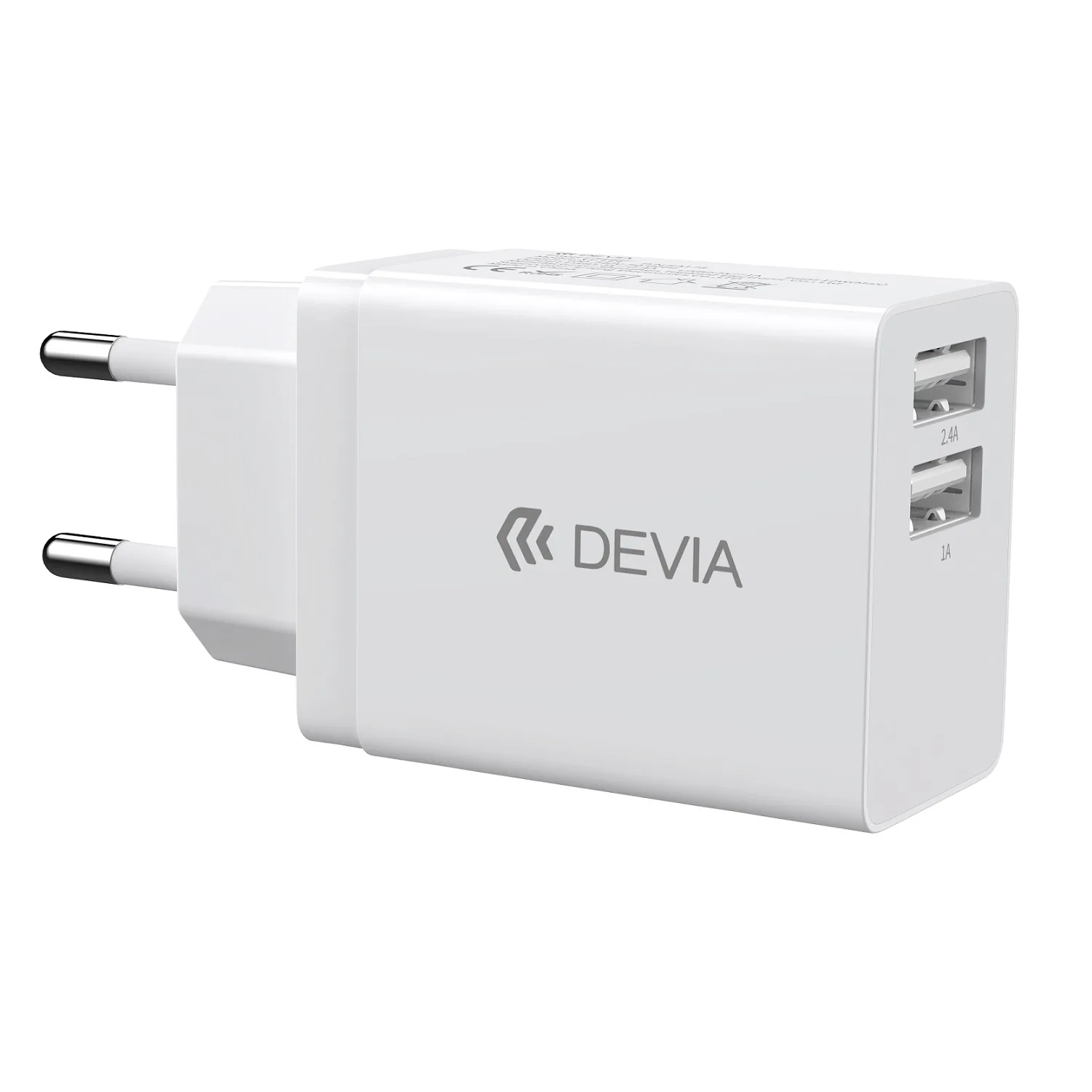 Devia wall charger Smart 2x USB 2,4A white