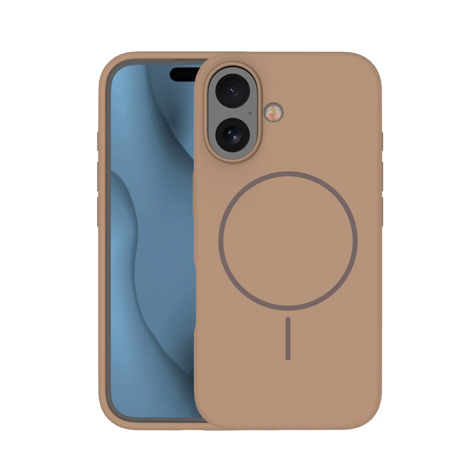 Silicone Thin Mag case for iPhone 16 Plus 6,7″ brown