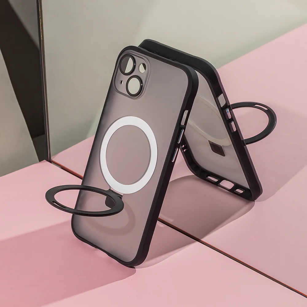 Mag Ring-fodral för iPhone 15 Plus 6,7″ svart