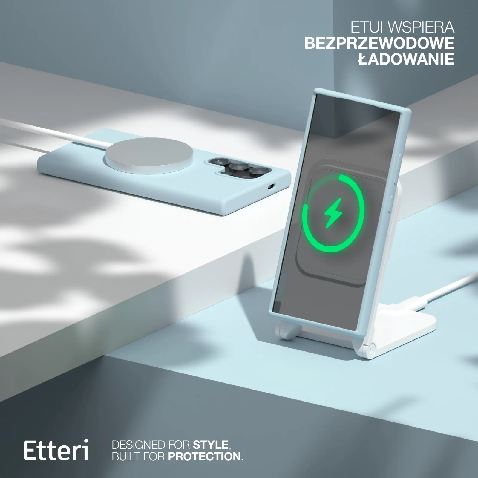 Etteri Silikon Mag-fodral för Samsung Galaxy S25 Ultra i ljusblå
