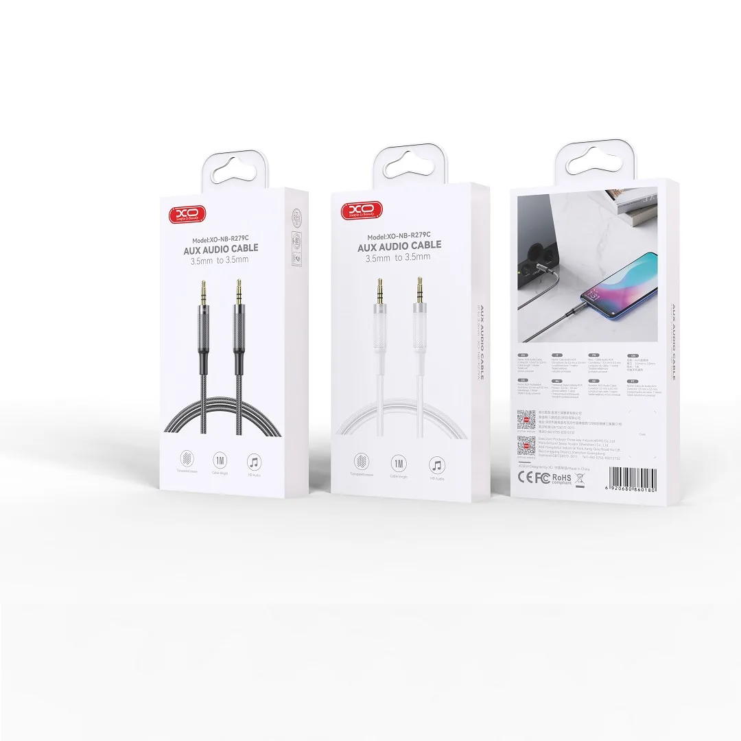XO cable audio NB-R279C jack 3,5mm – jack 3,5mm 1,0m white