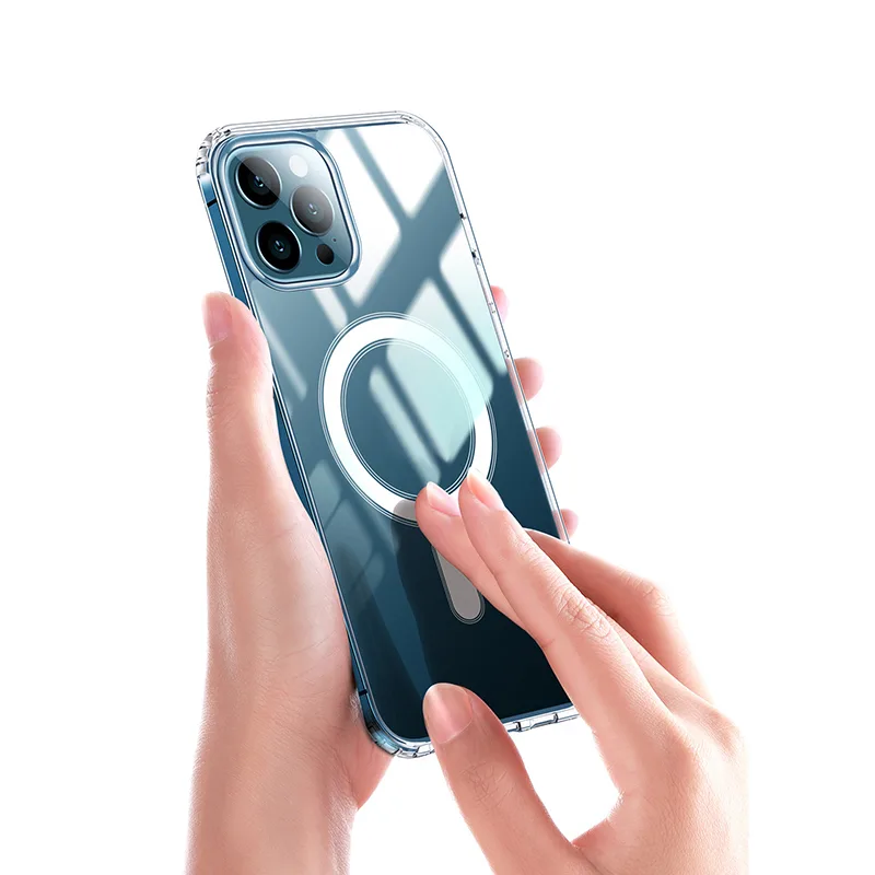 Anti Shock 1,5 mm Mag case for iPhone 15 6,1″ transparent big hole
