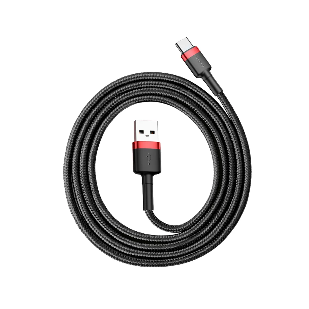 Baseus sladd Cafule USB – USB-C 1,0 m 3A röd-svart