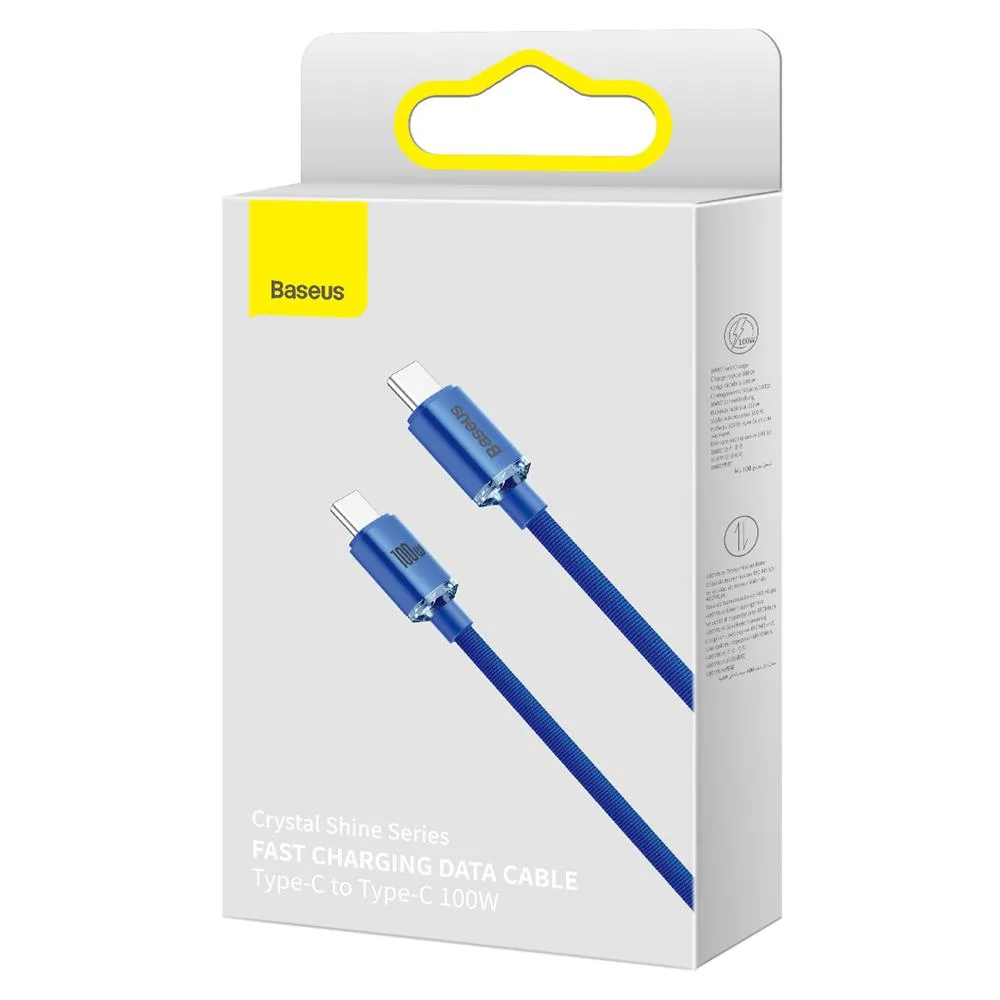 Baseus cable Crystal Shine USB-C – USB-C 1,2 m 100W blue