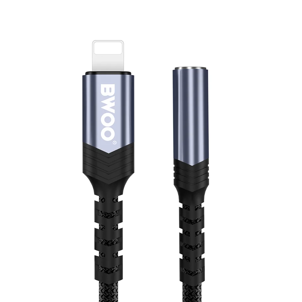 BWOO Adapter AUX 3.5mm – Lightning Black BZ48