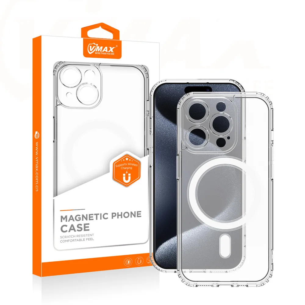 Vmax Akryl Anti-drop Mag-fodral för iPhone 16 Plus 6,7″ transparent