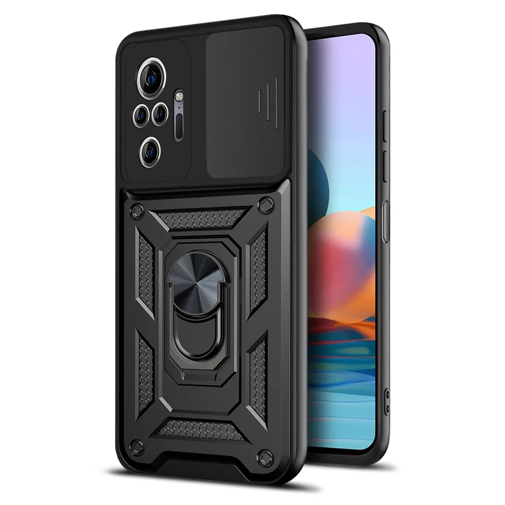 Defender Slide-fodral för Xiaomi Redmi Note 10 Pro / 10 Pro Max i svart