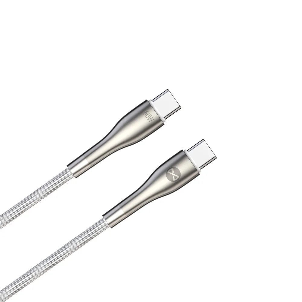 Forever Sleek cable USB-C – USB-C 1,0 m 60W white