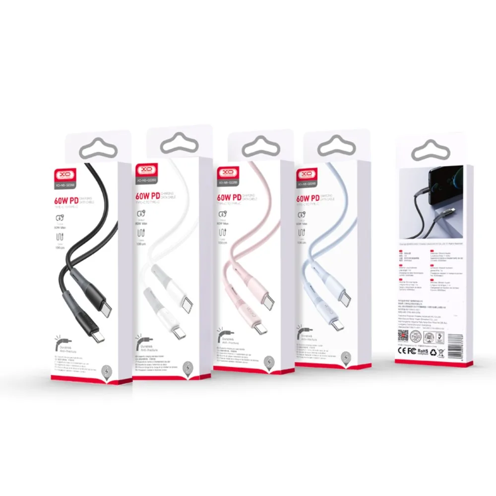 XO-kabel NB-Q226B USB-C – USB-C 1 m 60 W rosa