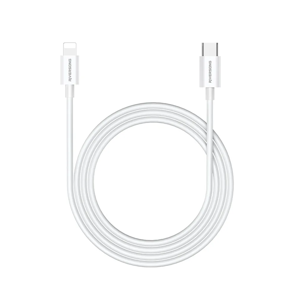 Riversong kabel Lotus 08 USB-C – Lightning 1,0 m 3A ljusgrå CL76
