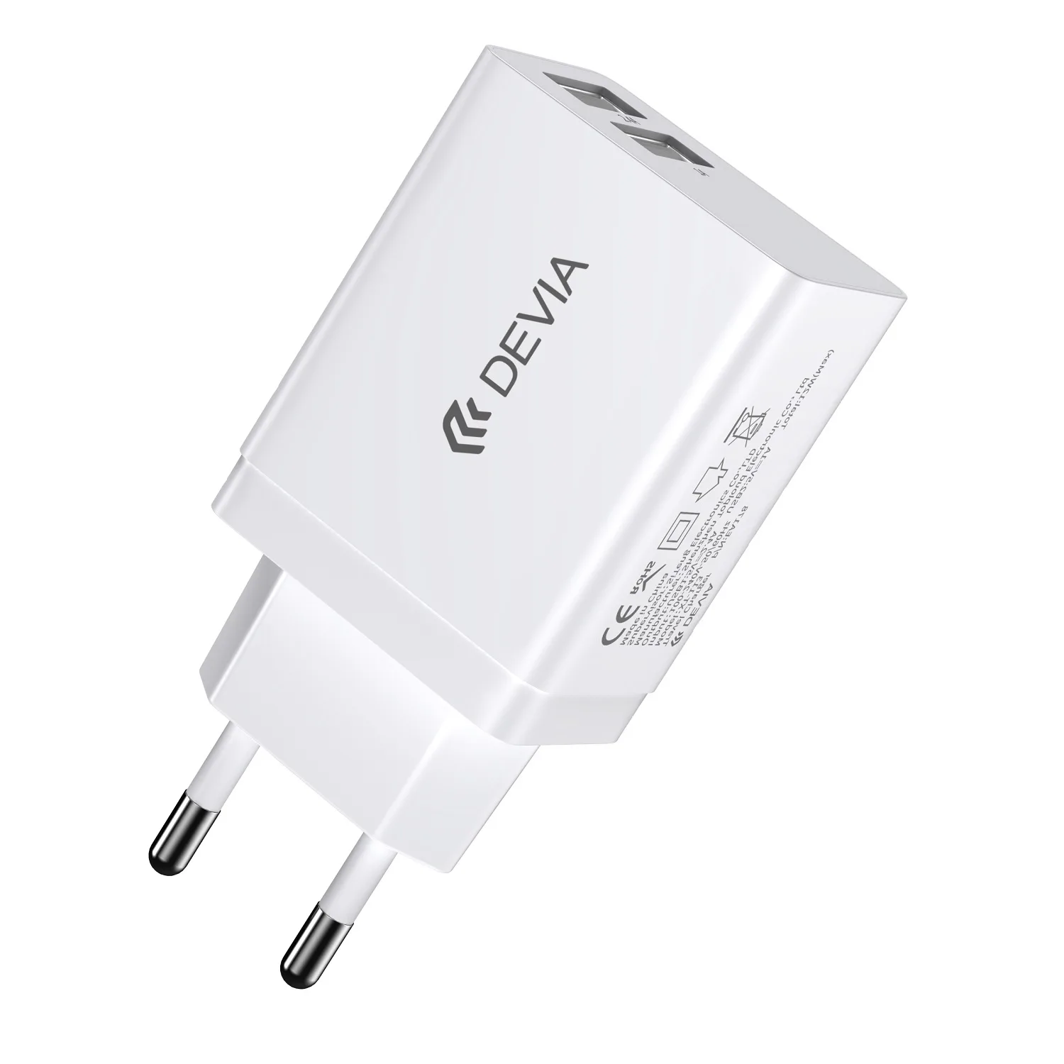 Devia wall charger Smart 2x USB 2,4A white