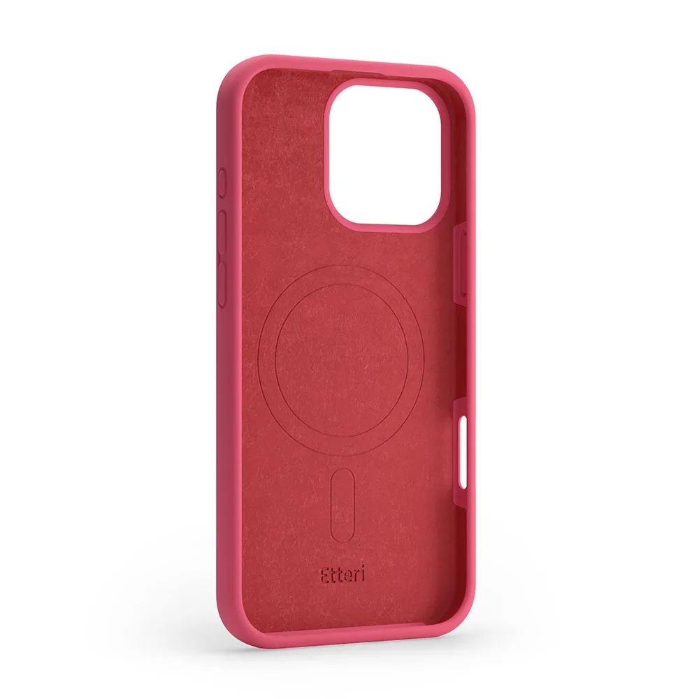 Etteri Silikon Mag-fodral för iPhone 16 Pro 6,3″ hallon