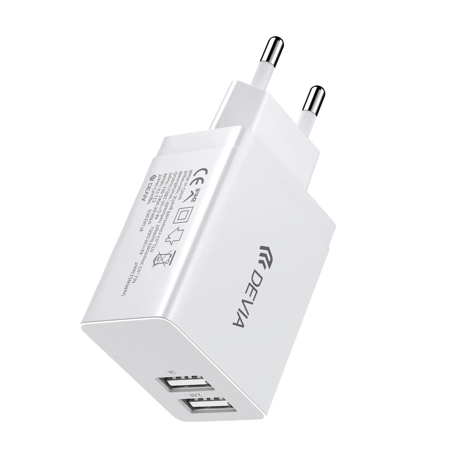 Devia wall charger Smart 2x USB 2,4A white