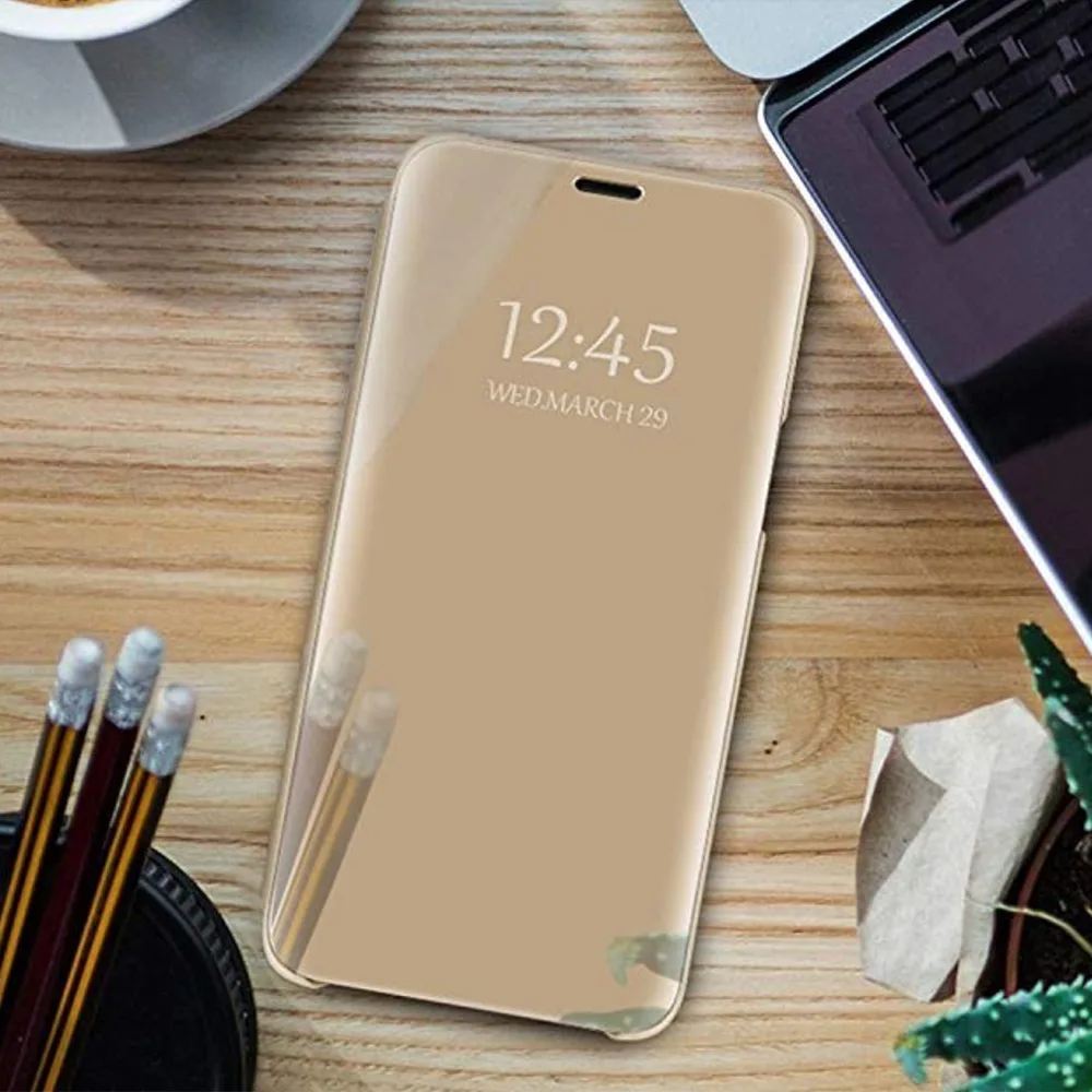 Smart Clear View-fodral till Samsung Galaxy S23 FE guld