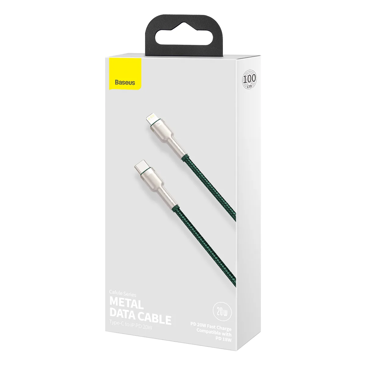 Baseus cable Cafule Metal PD USB-C – Lightning 1,0 m green 20W