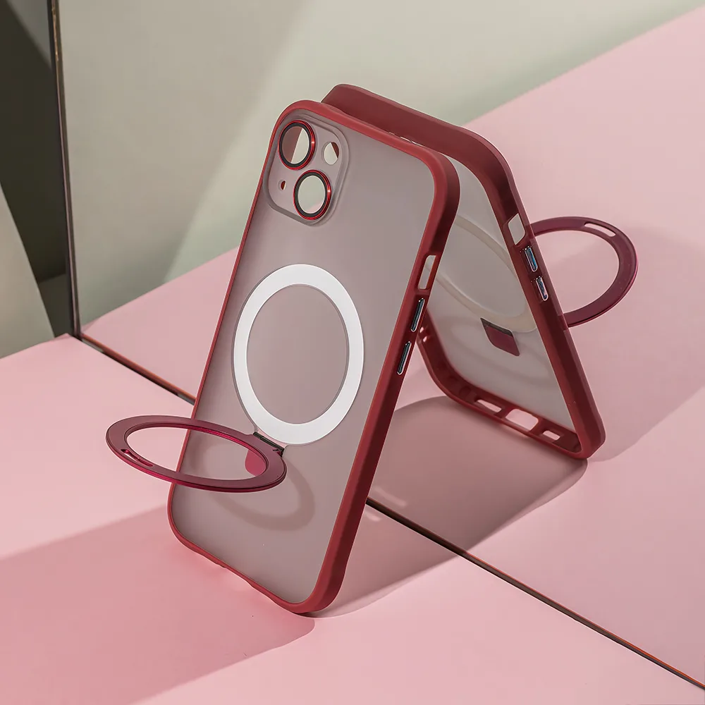 Mag Ring-fodral för iPhone 15 6,1″ rött