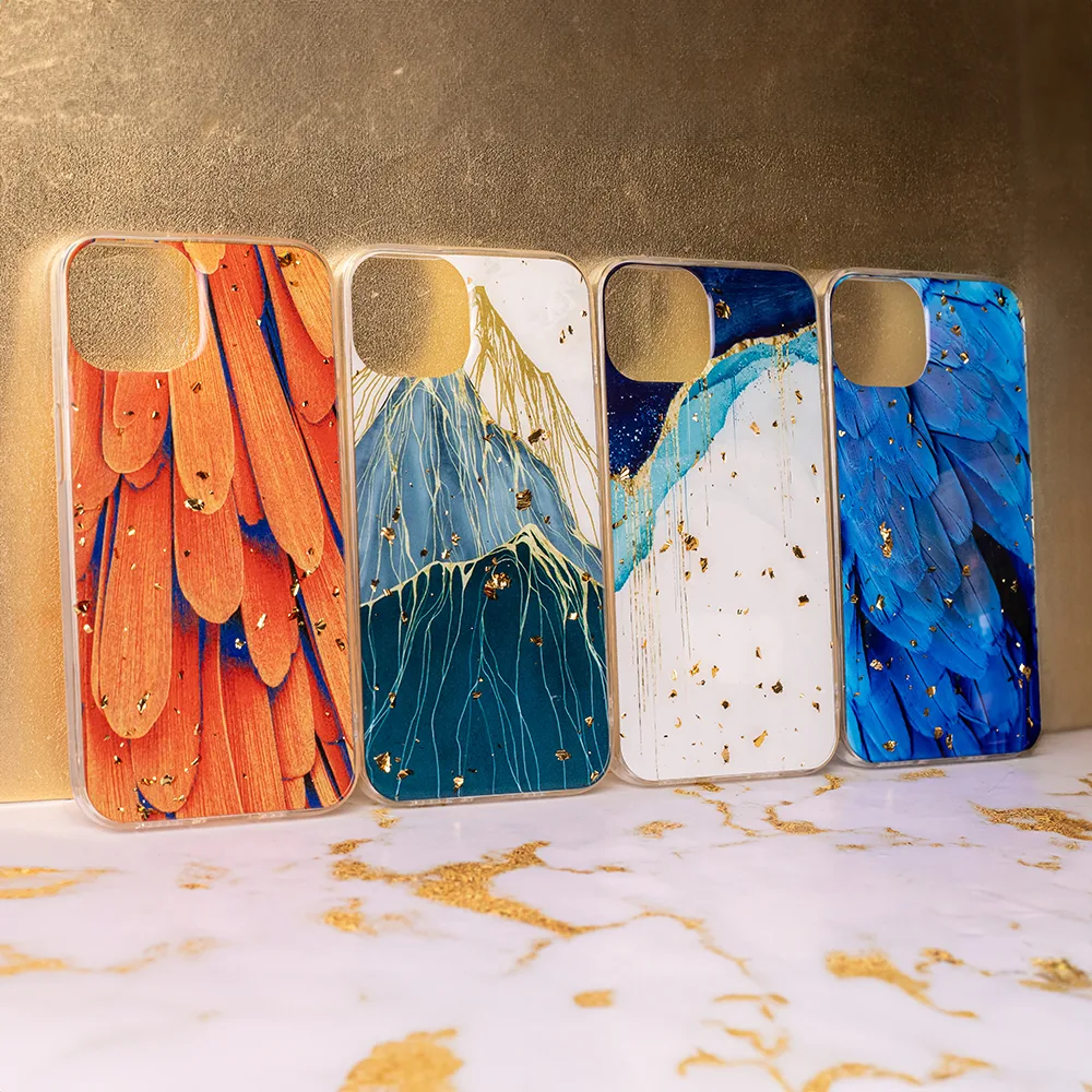Guld Glam fodral till Samsung Galaxy A14 4G / A14 5G orange