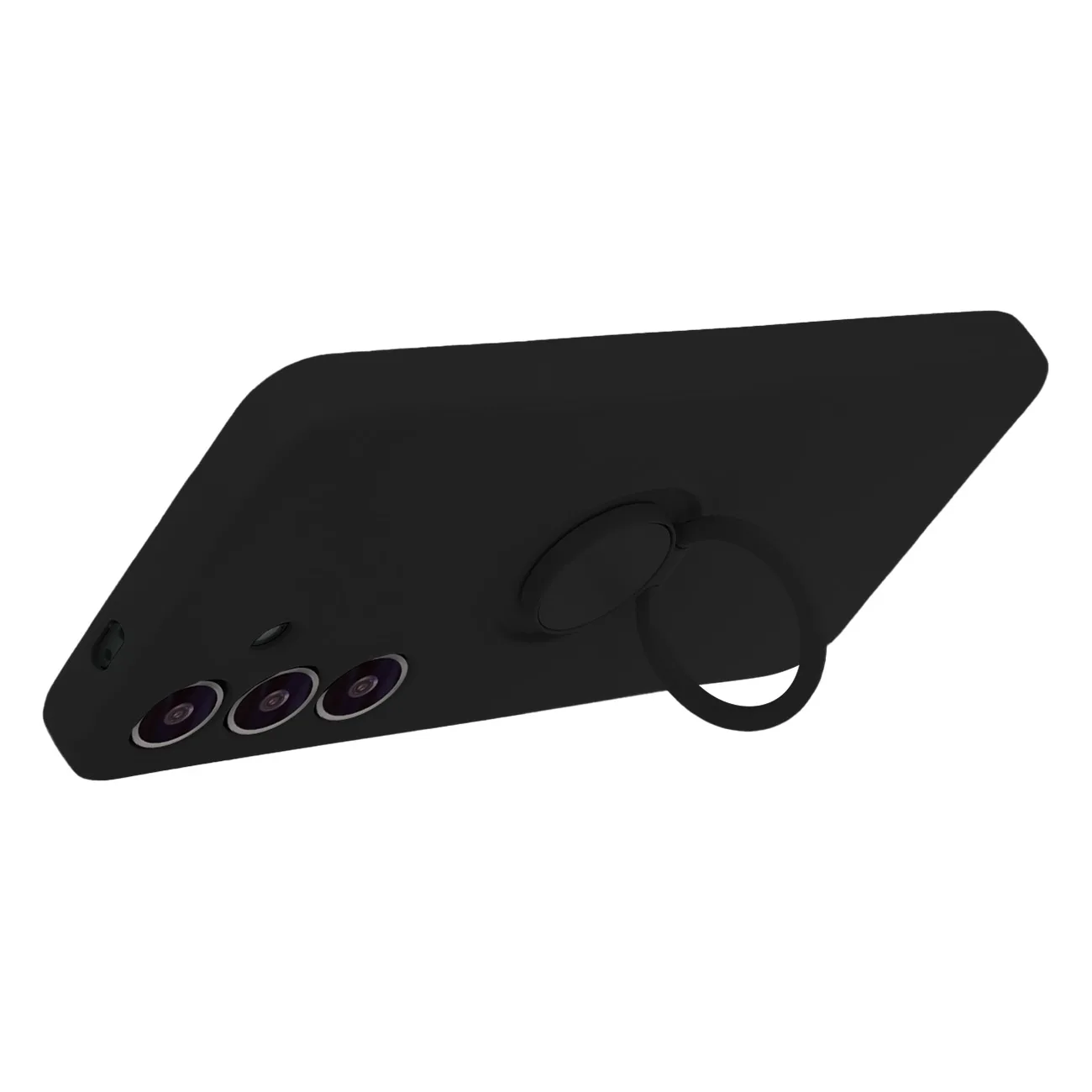 Fingeravtrycksring iPhone 16-fodral svart