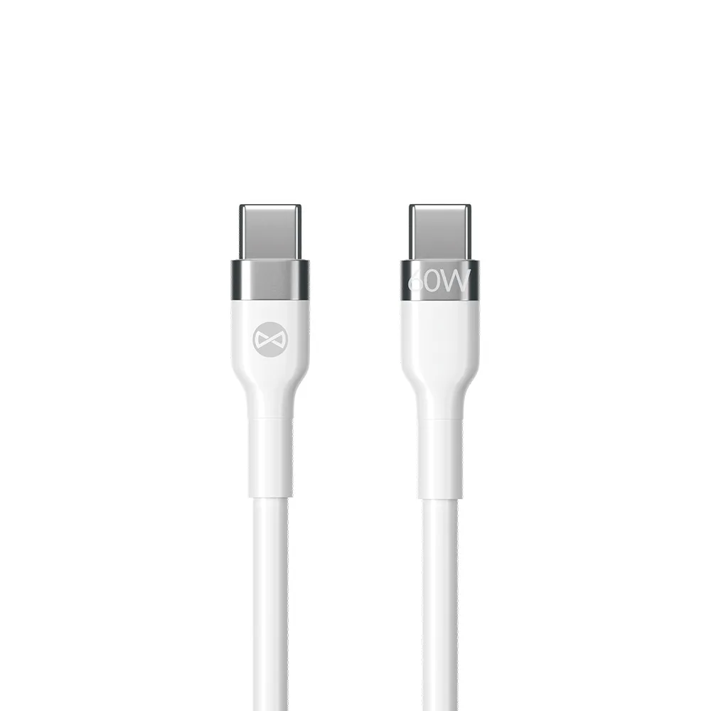 Forever Flexible cable USB-C – USB-C 2,0 m 60W white