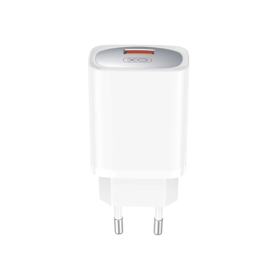 XO väggladdare CE19 QC 18W 1x USB vit + kabel Lightning