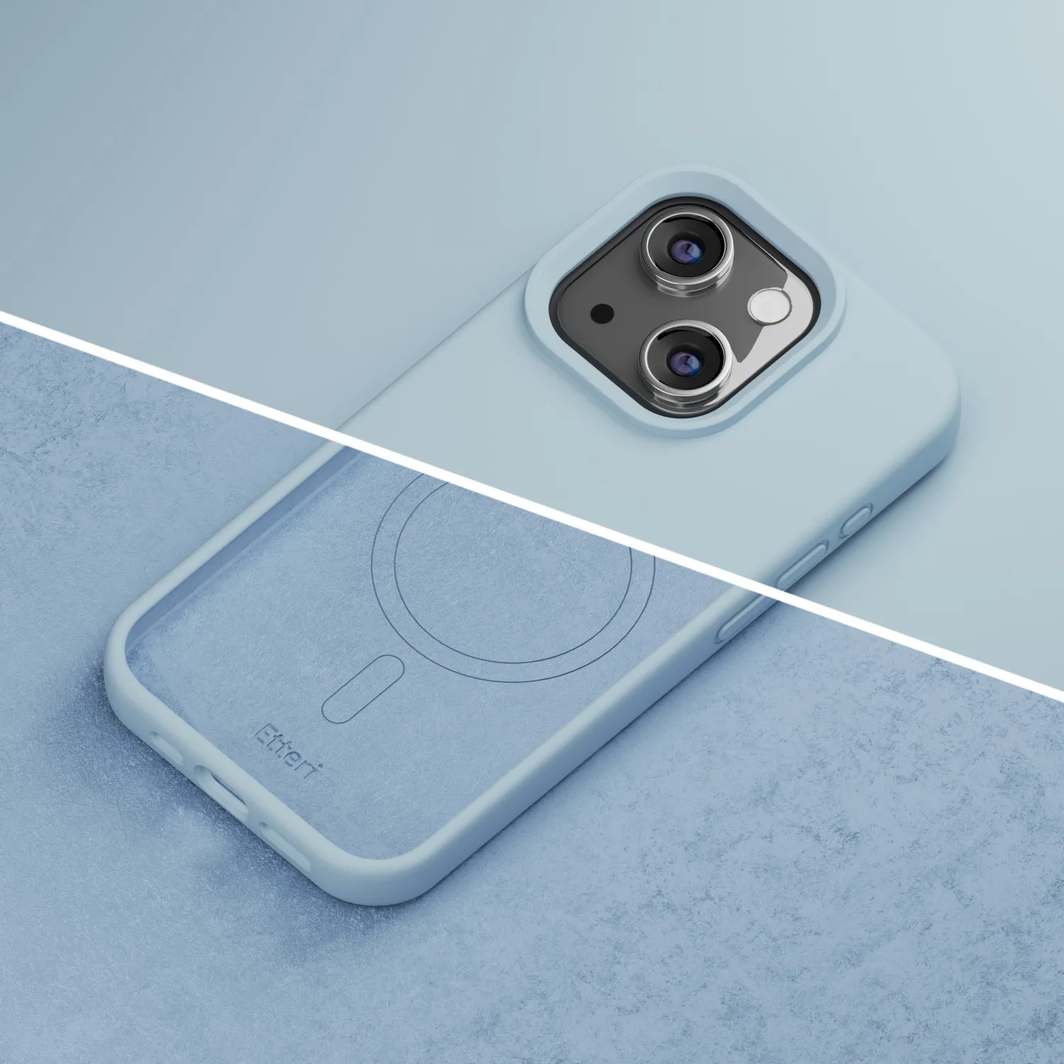 Etteri Silicone Mag case for iPhone 14 6,1″ light blue