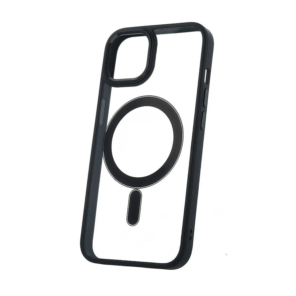 Satin Clear Mag-fodral för iPhone 15 Plus 6,7″ svart