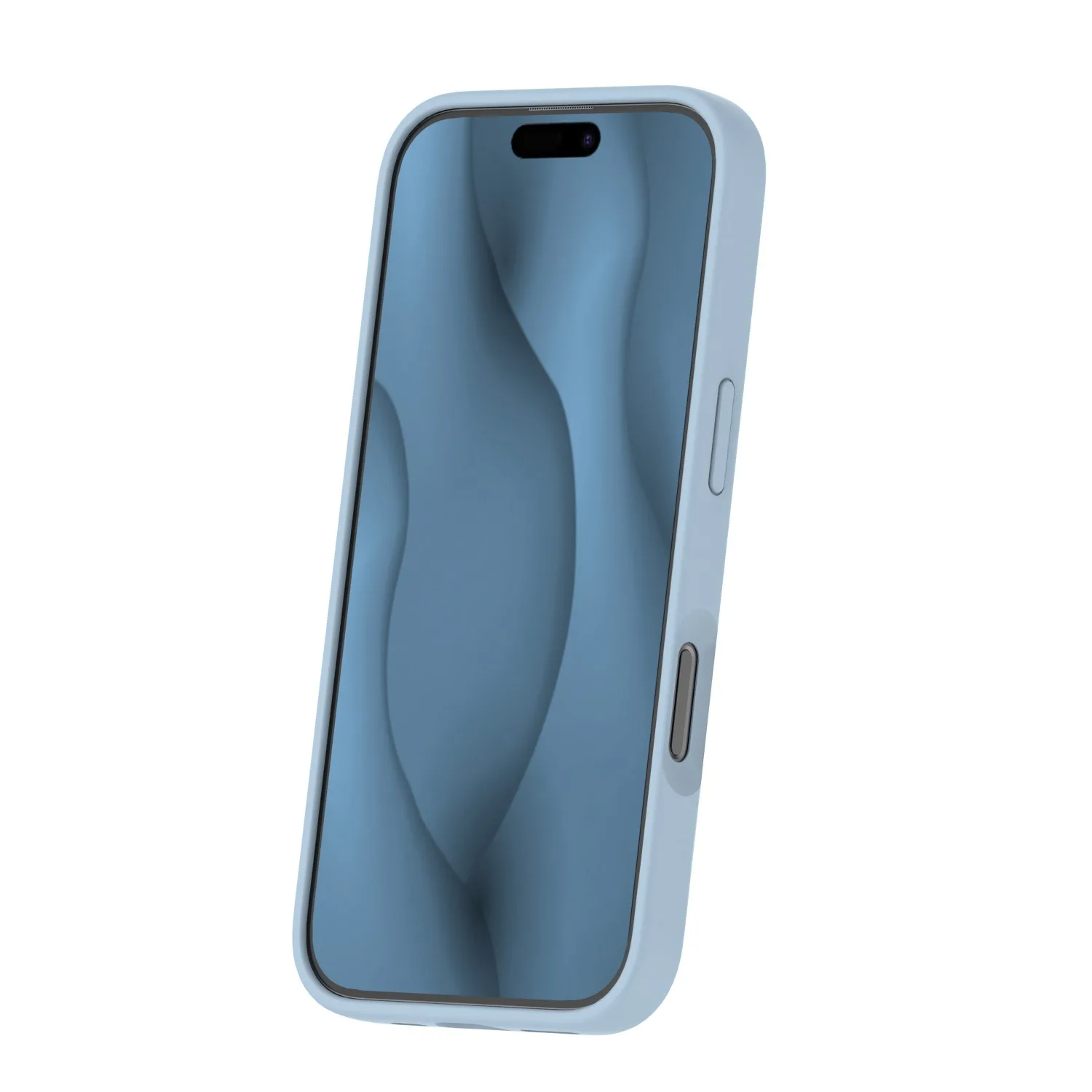 Tunn mag-silikonfodral för iPhone 16e i ljusblå