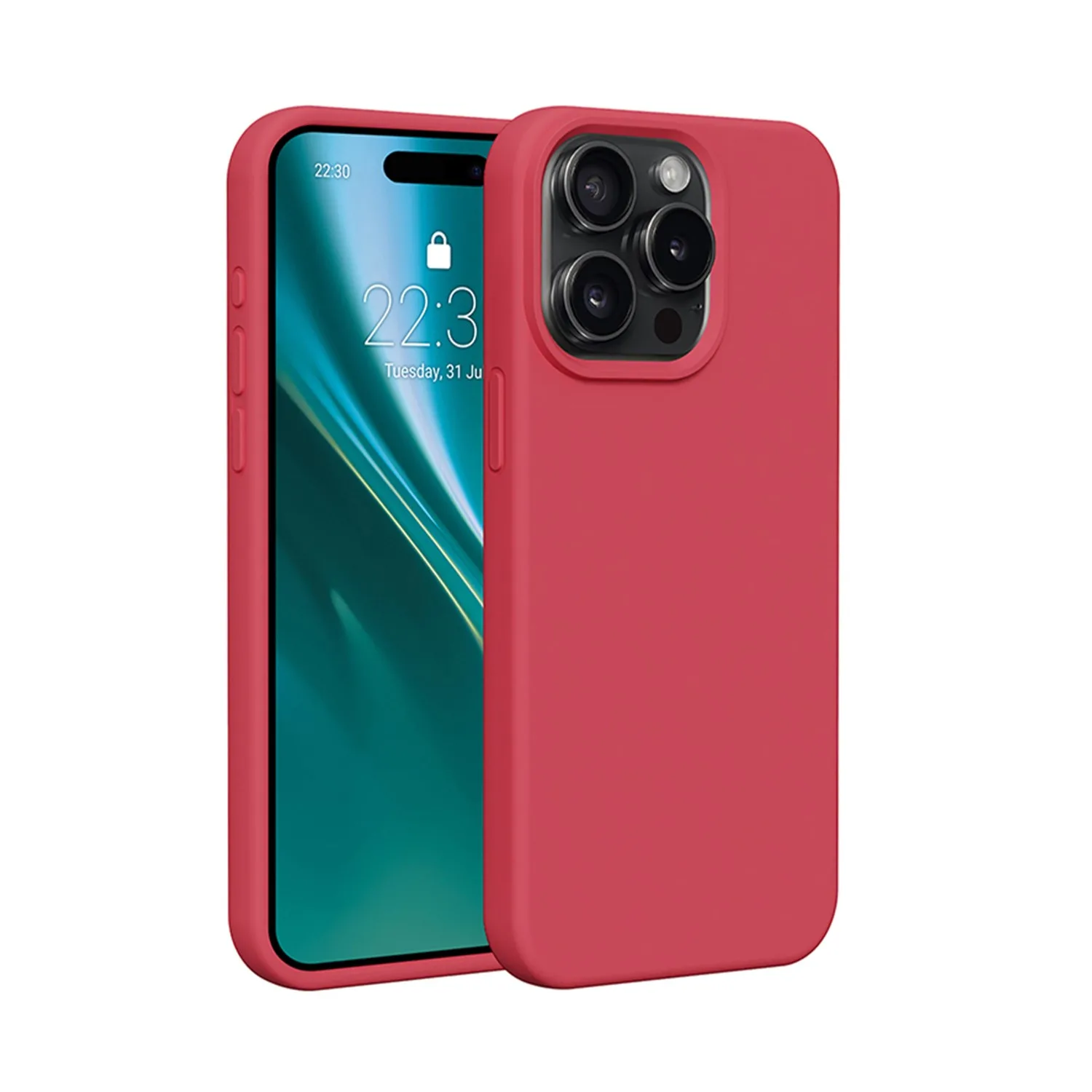 Etteri Silikonfodral för iPhone 15 Pro 6,1″ hallon
