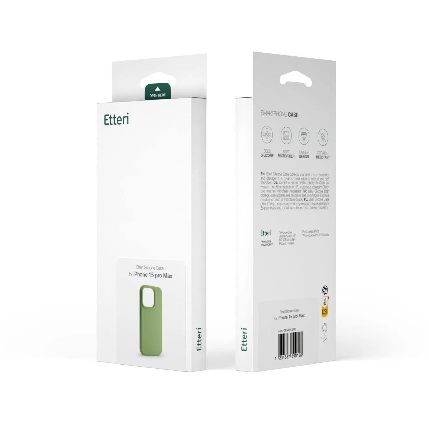 Etteri Silikonfodral för iPhone 15 6,1″ ljust grön