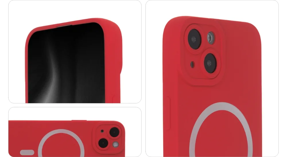 Silikon Soft Mag-fodral för iPhone 12 6,1″ i röd