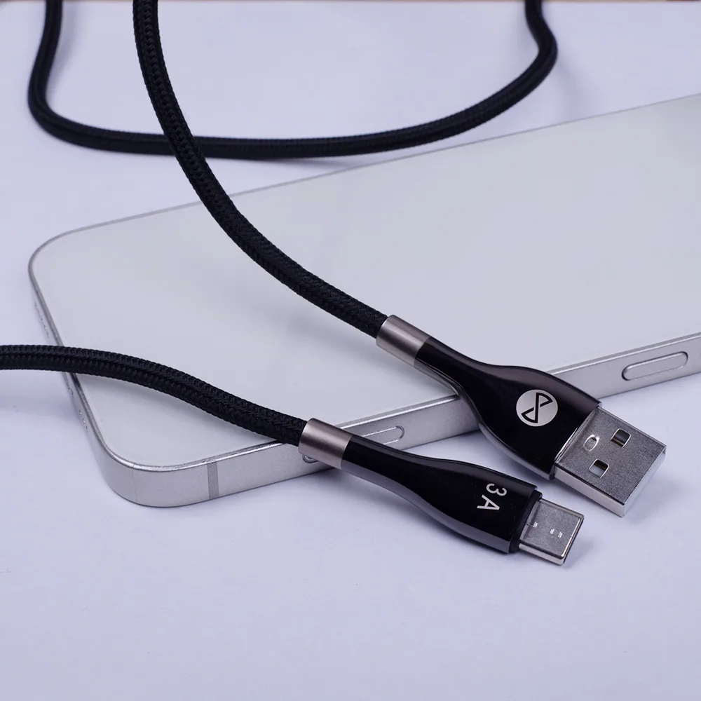 Forever Sleek cable USB – USB-C 1,0 m 3A black