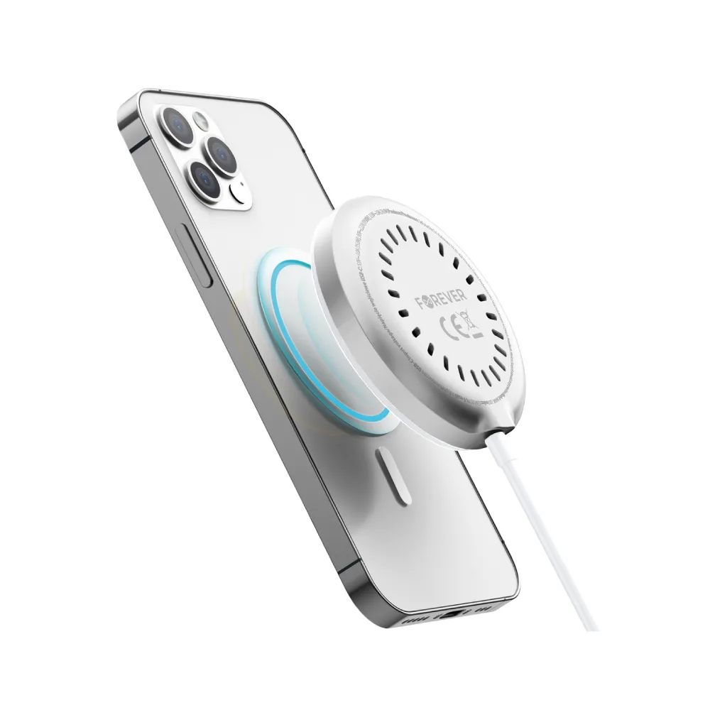 Forever MAWC-300 magnetisk trådlös laddare Qi2 15W silver