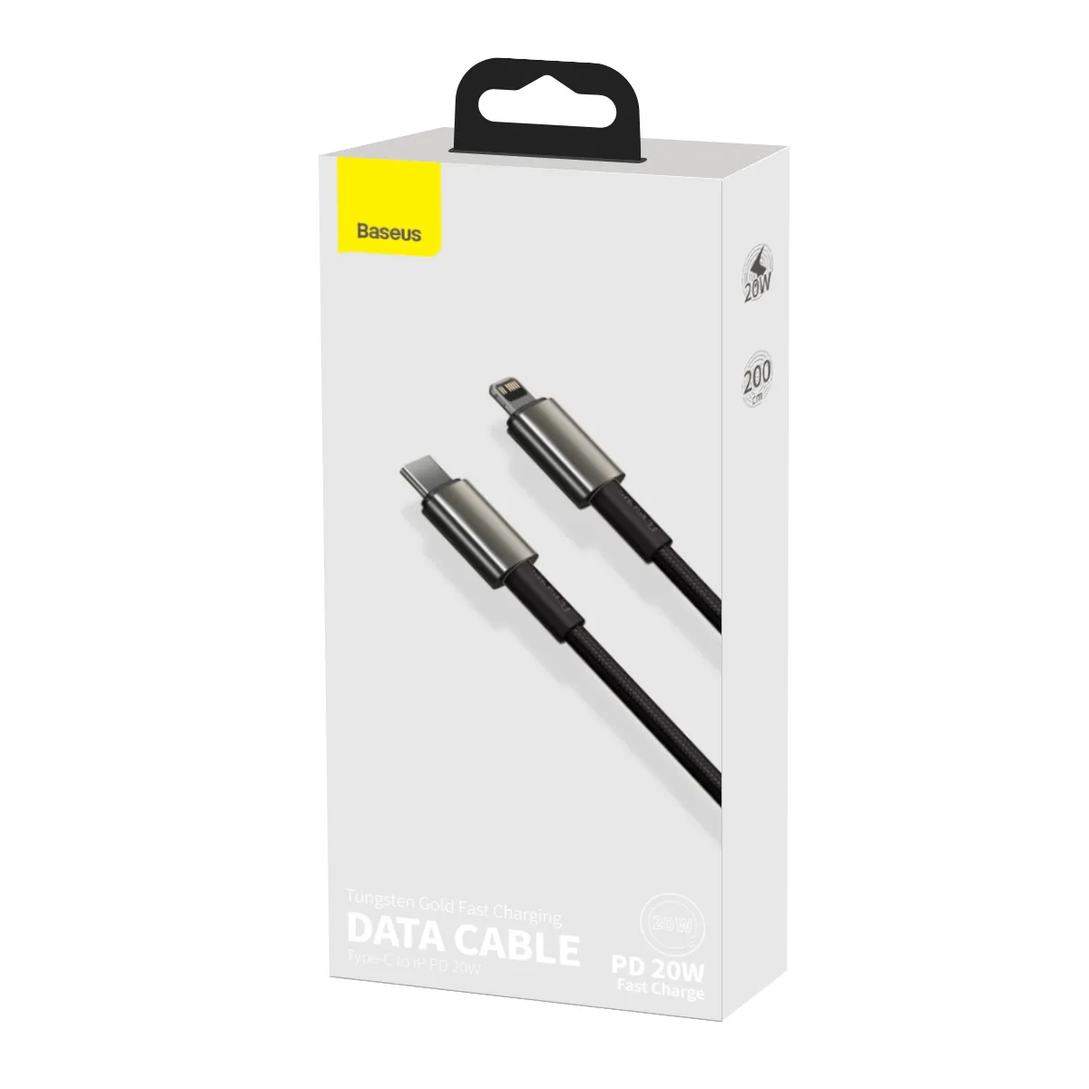 Baseus sladd Tungsten PD USB-C – Lightning 2,0 m svart 20W