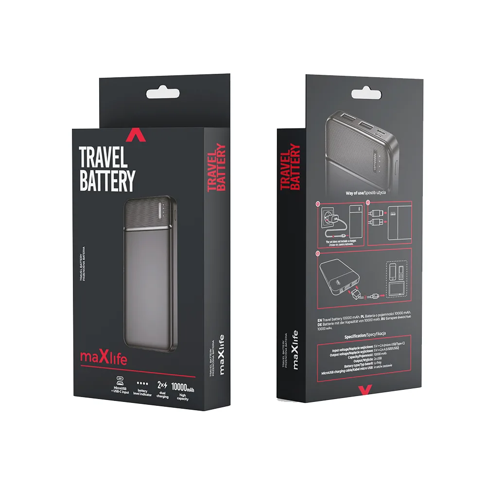 Maxlife power bank MXPB-01 10000 mAh black