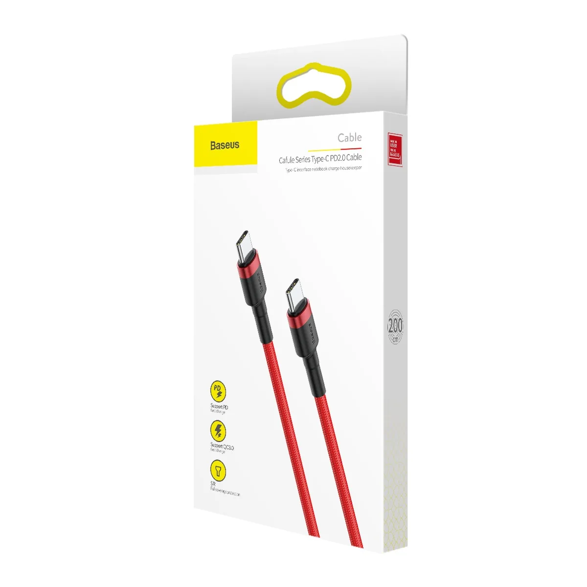 Baseus cable Cafule PD 2.0 USB-C – USB-C 2,0m 3A red 60W